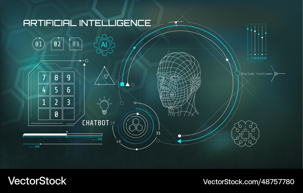 Built-in artificial intelligence in a technology Built-in artificial intelligence in a technology vector image