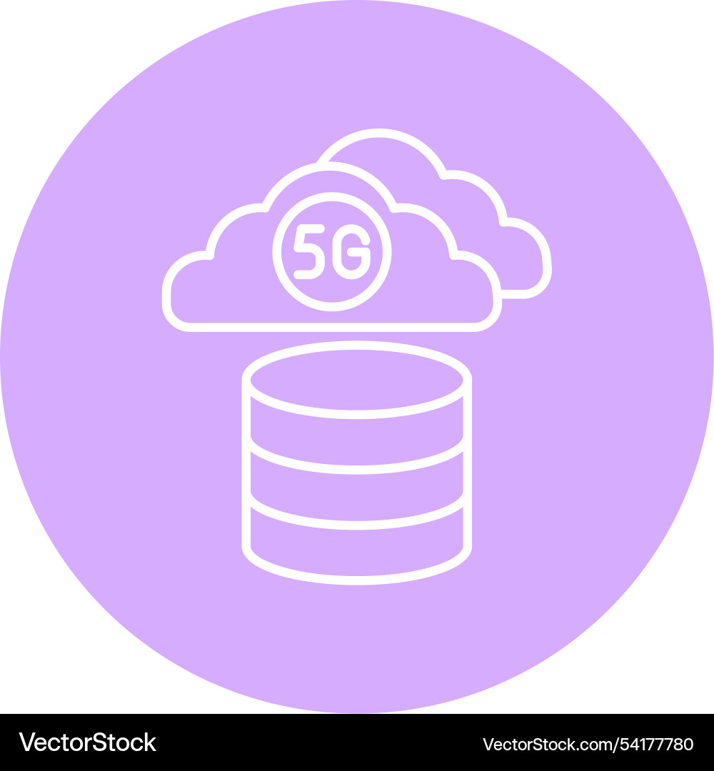 Cloud database line circle icon vector image