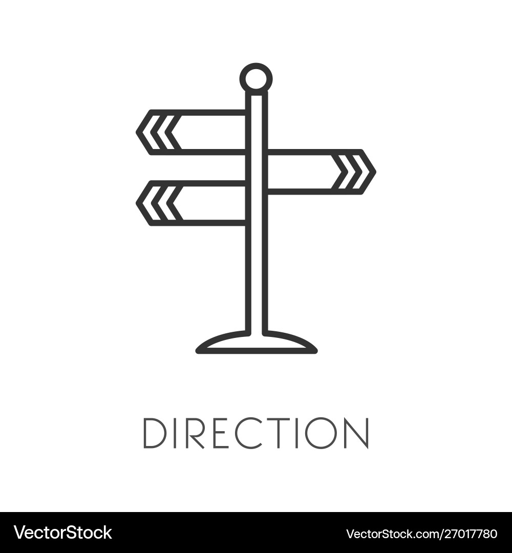 Crossroad or intersection direction pointer Crossroad or intersection direction pointer vector image