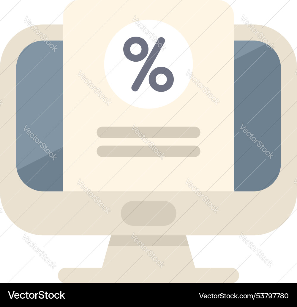 Desktop computer showing a sales invoice Desktop computer showing a sales invoice vector image