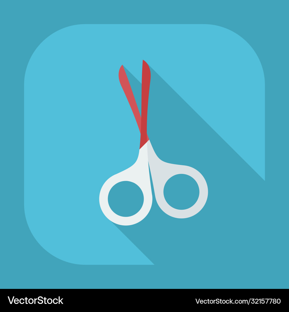 Flat modern design with shadow icons scissors vector image