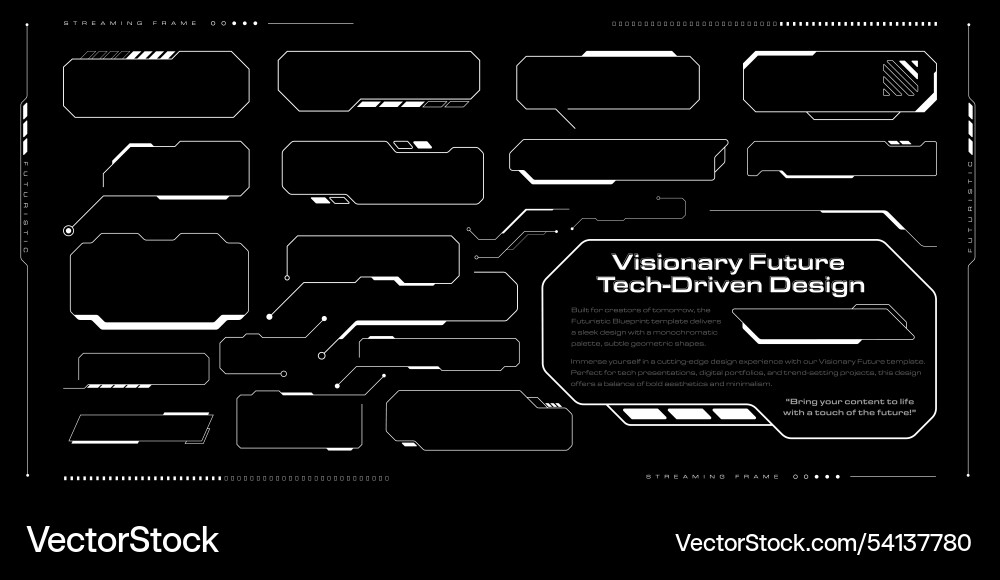 Futuristic user interface set sci-fi hud Vector Image