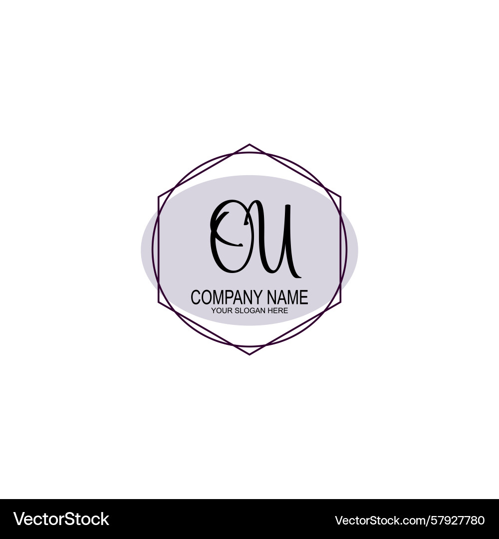 Handwriting logo concepts with initial ou Vector Image