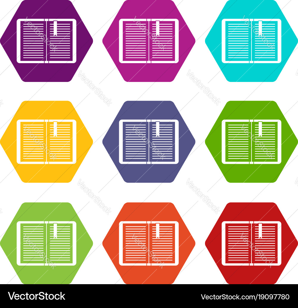 Open tutorial with bookmark icon set color vector image