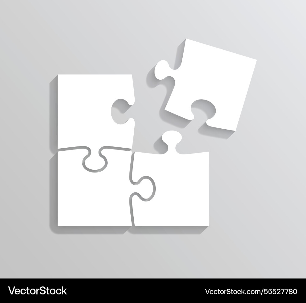 Puzzle pieces scheme thinking game template Puzzle pieces scheme thinking game template vector image