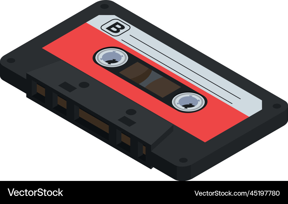 Retro-Kassette isometrische Zusammensetzung Retro-Kassette isometrische Zusammensetzung vektorbild