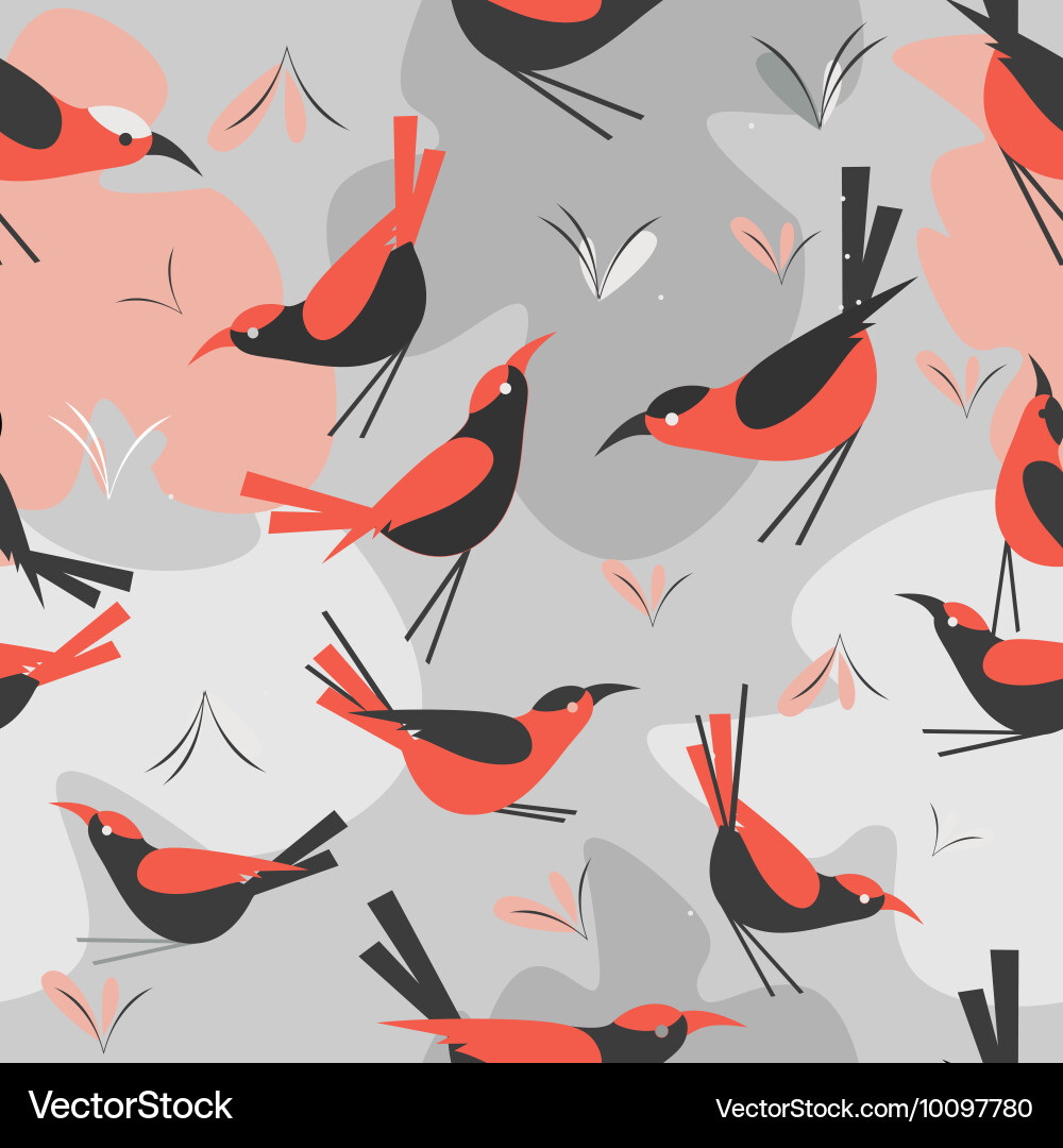 Seamless pattern bird vector image