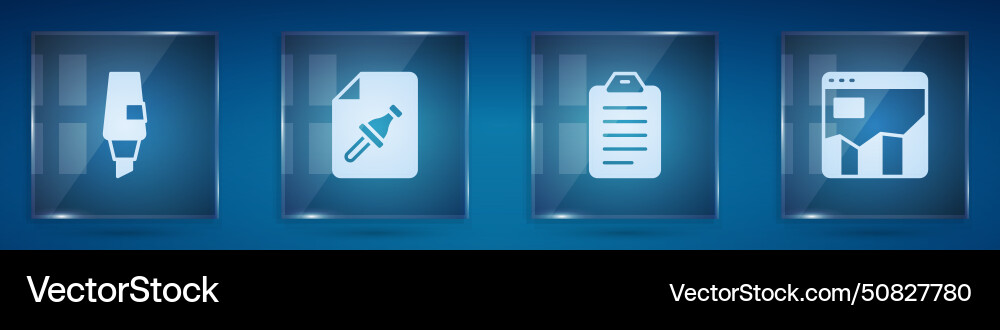 Set marker pen note paper with push button to do Vector Image