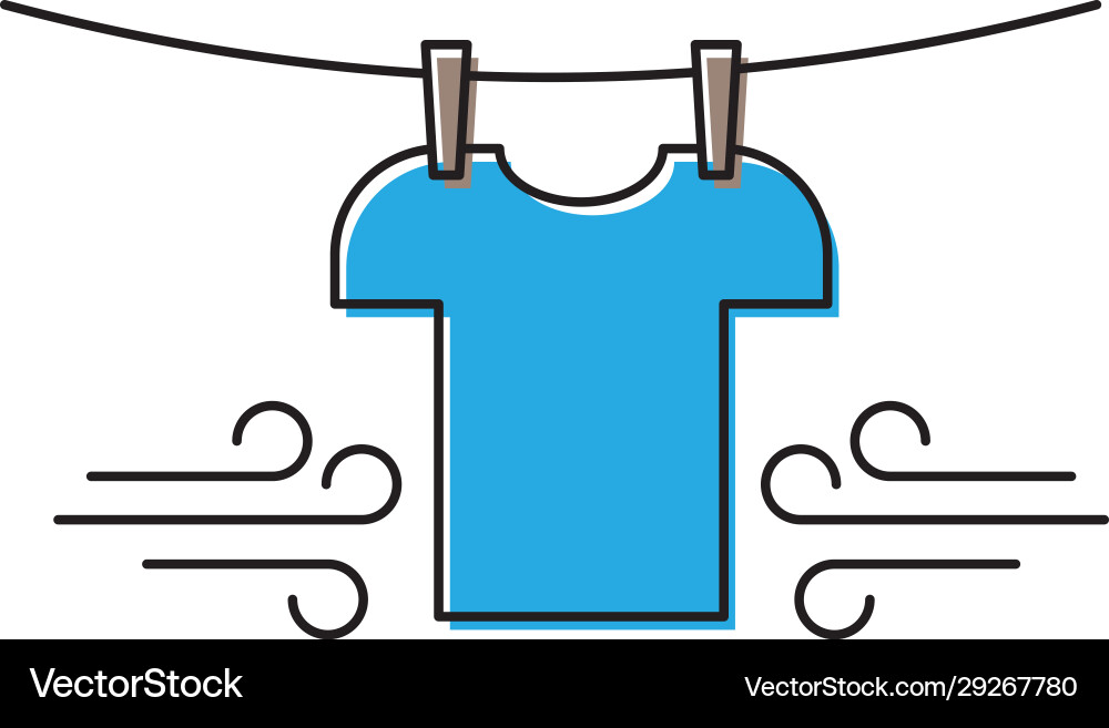 T-shirts hanging on a clothesline icon symbol T-shirts hanging on a clothesline icon symbol vector image