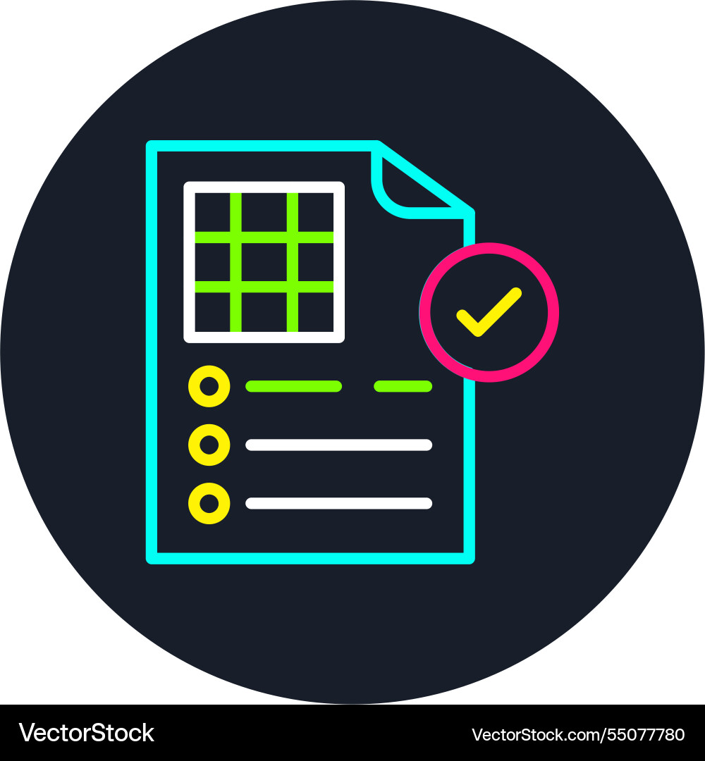 Validation line multi color icon vector image