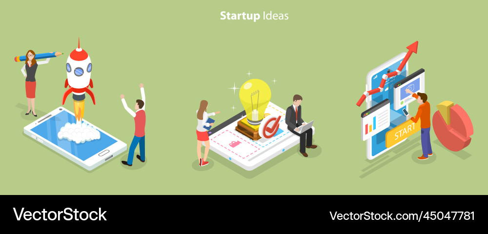 3d isometric flat conceptual Royalty Free Vector Image