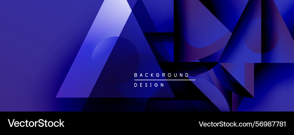 Abstract blue design features overlapping Vector Image