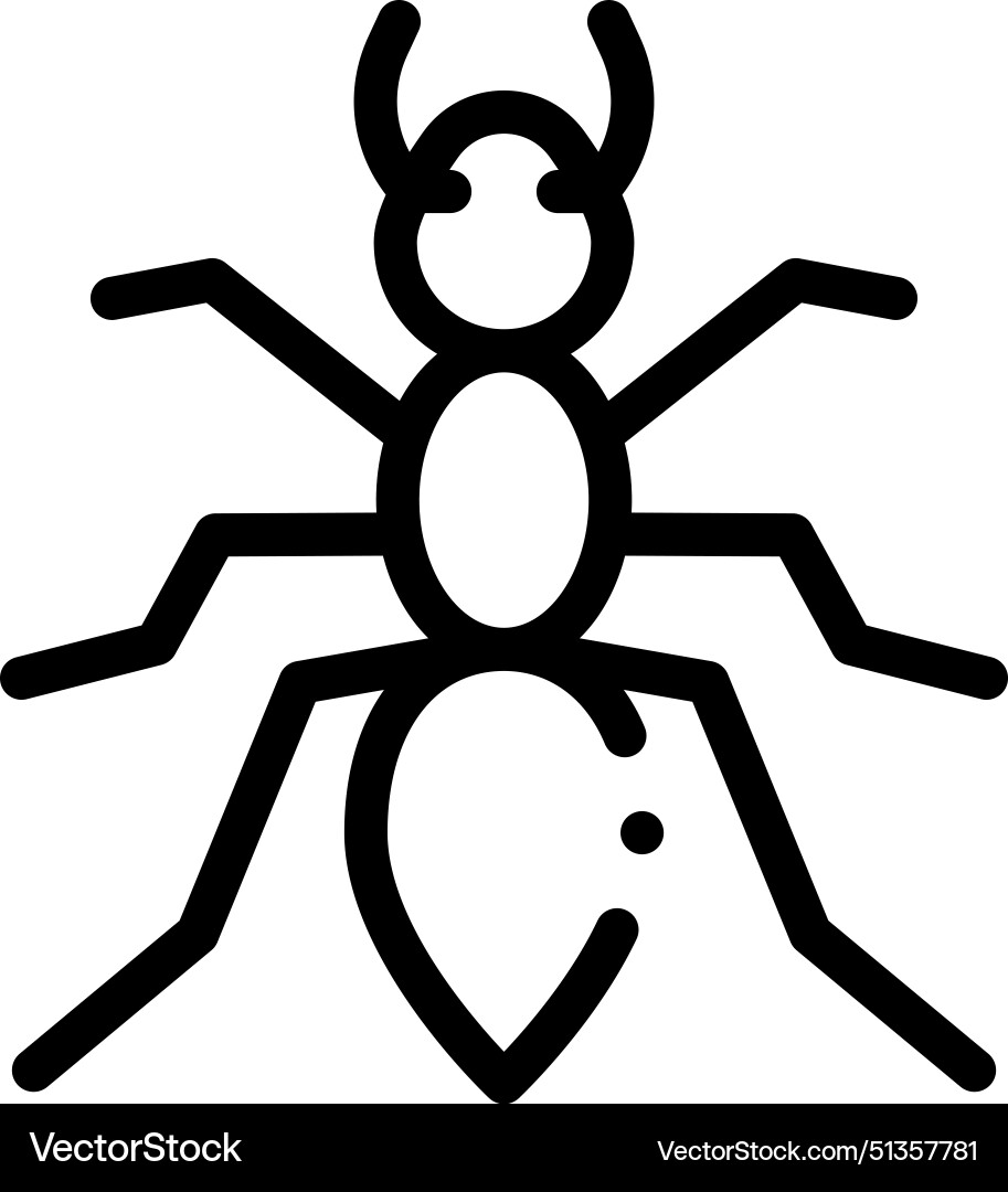 Ant icon thin linear style design isolated Ant icon thin linear style design isolated vector image