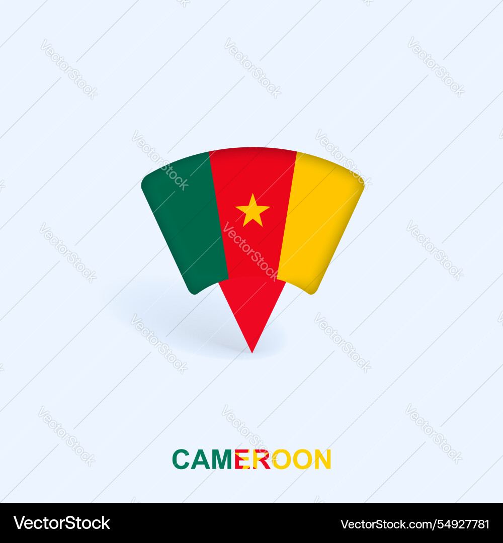 Cameroon Flaggenplaner Design mit Schatten Cameroon Flaggenplaner Design mit Schatten vektorbild