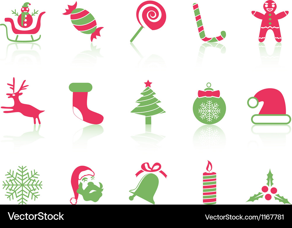 Christmas Icon Set Vector Image