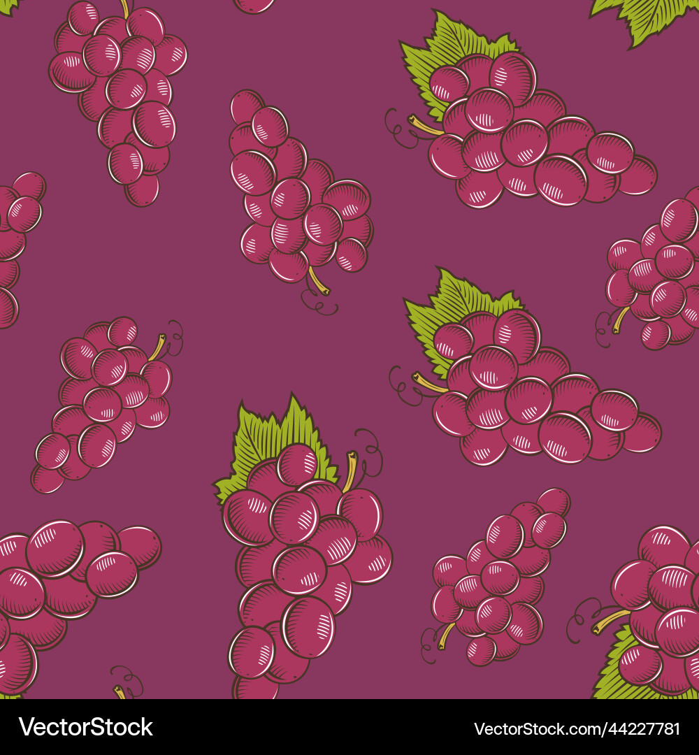 Colored seamless pattern with bunches of red Colored seamless pattern with bunches of red vector image