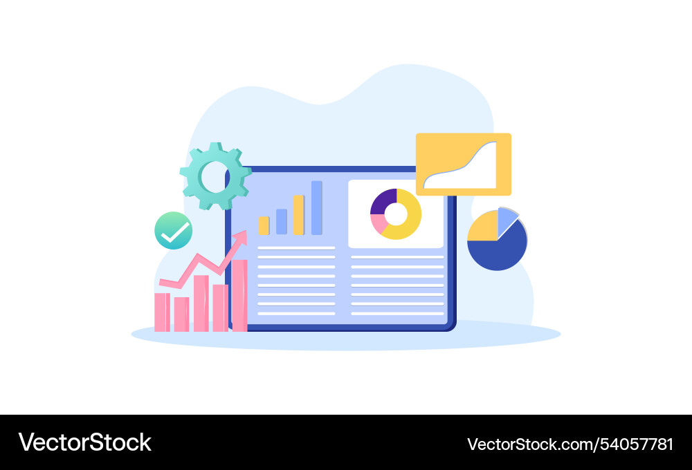 Data analytics seo optimization dashboard vector image