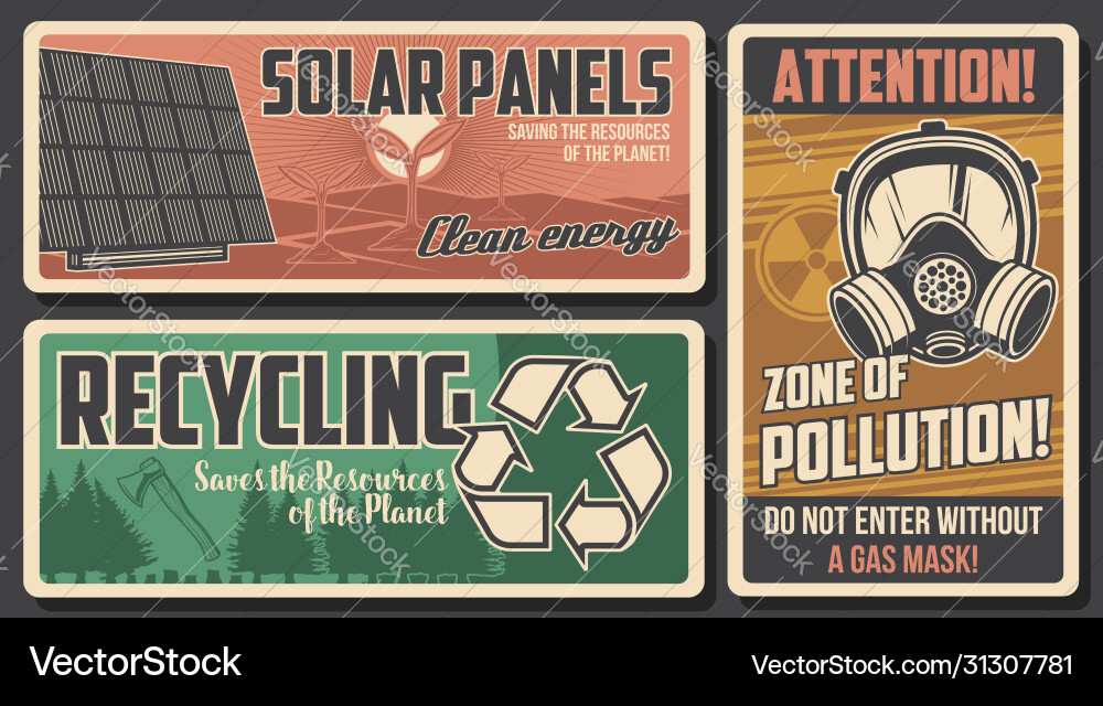 Eco Protection Retro Posters vector image