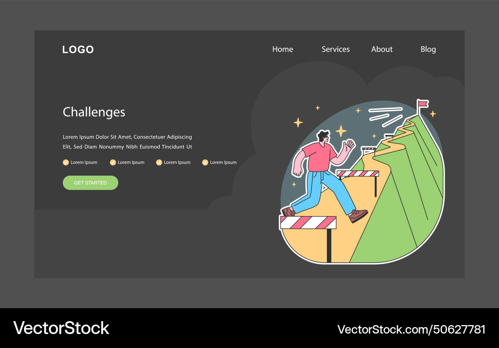 Finding your way in life web or landing dark Finding your way in life web or landing dark vector image
