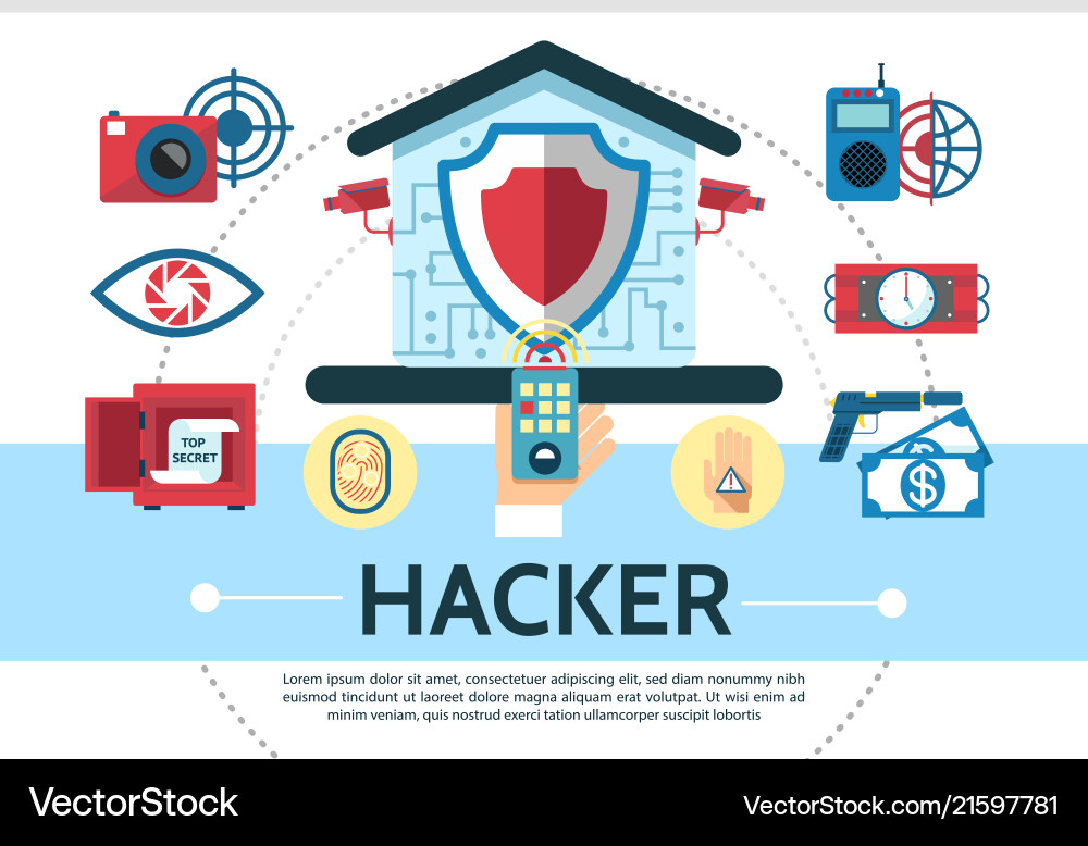 Hacking Security Composition vector image