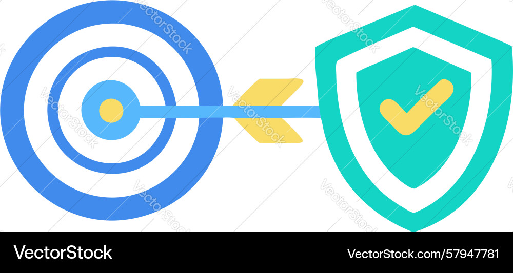 Secure Target Path Icon vector image