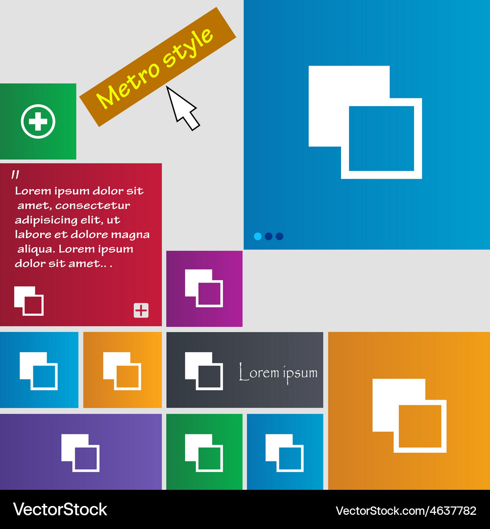 Active color toolbar icon sign metro style buttons Vector Image