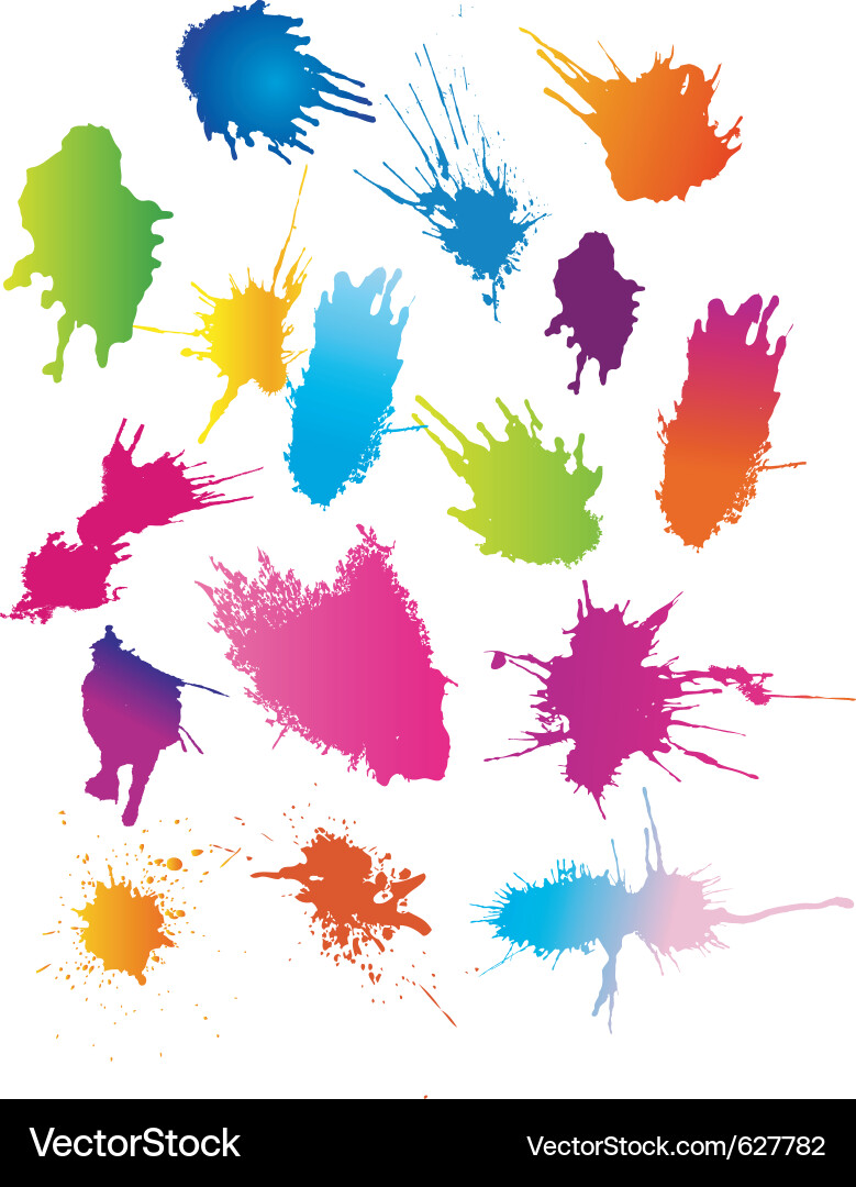 Ink and paint splatters Royalty Free Vector Image