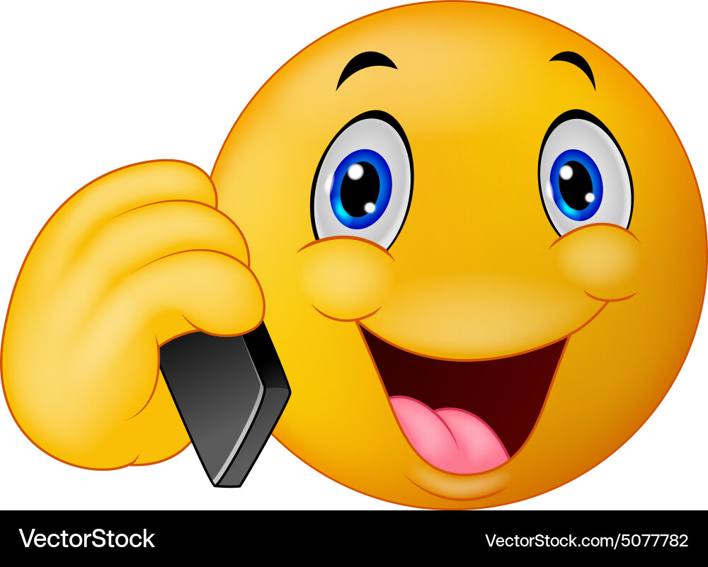 Smiling Person Talking on Smartphone Vector Image