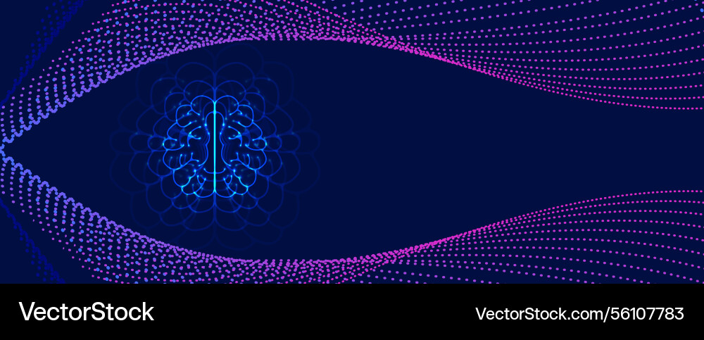 Artificial intelligence brain concept abstract vector image