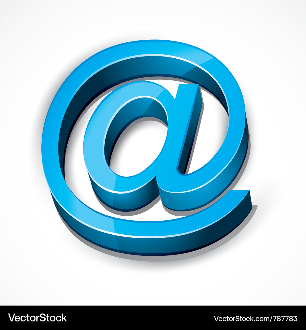 Blue at email sign Vector Image