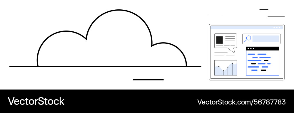 Cloud technology with data analysis dashboard Cloud technology with data analysis dashboard vector image