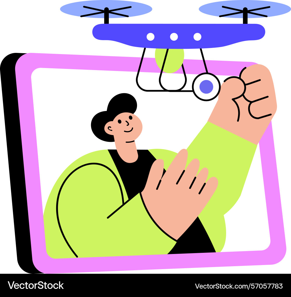 Flat style showing a character flying Vector Image