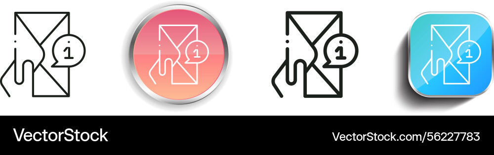 Mail-Symbol dünn linear regelmäßig und Knopf Stil Mail-Symbol dünn linear regelmäßig und Knopf Stil vektorbild