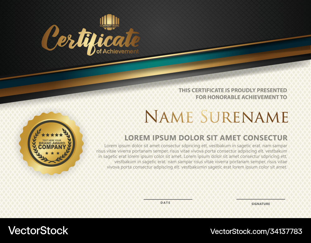 Modern certificate template with lines style Modern certificate template with lines style vector image