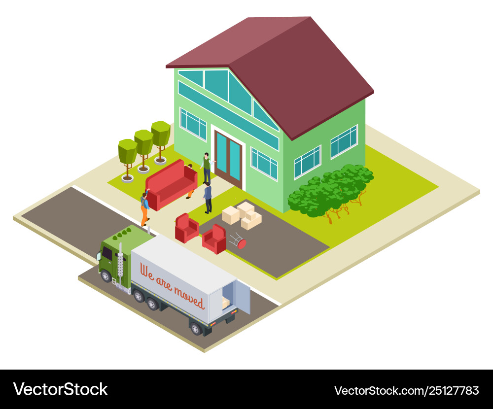 Moving to a new home furniture delivery Moving to a new home furniture delivery vector image