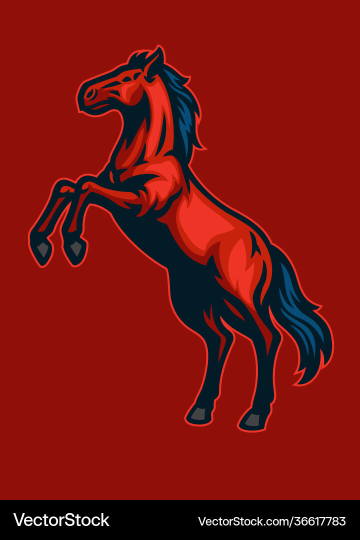 Powerful Mustang Horse Standing Pose Vector Image