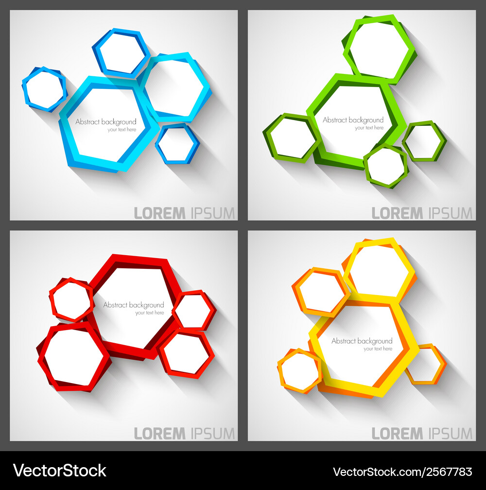 Set of background with hexagons Vector Image