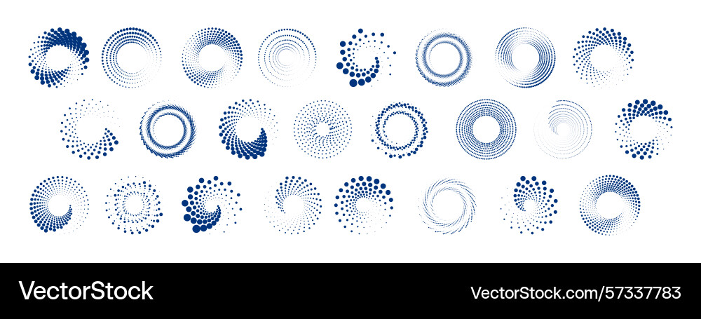 Set of pop art circles shapes dots pattern Set of pop art circles shapes dots pattern Vector Image