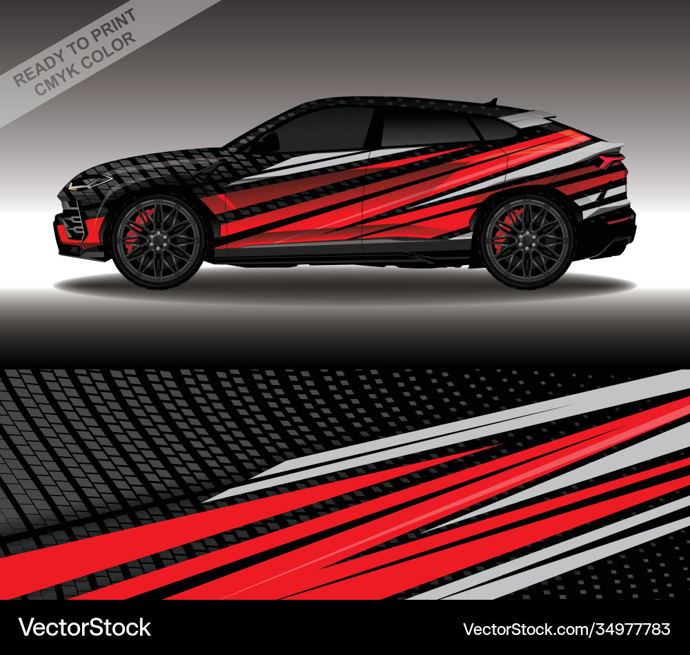 Wrap Car Decal Design Custom Livery Race Rally Wrap Car Decal Design Custom Livery Race Rally vektorbild