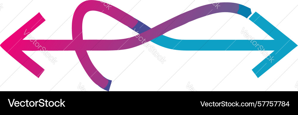 Branching arrow with multiple paths design vector image