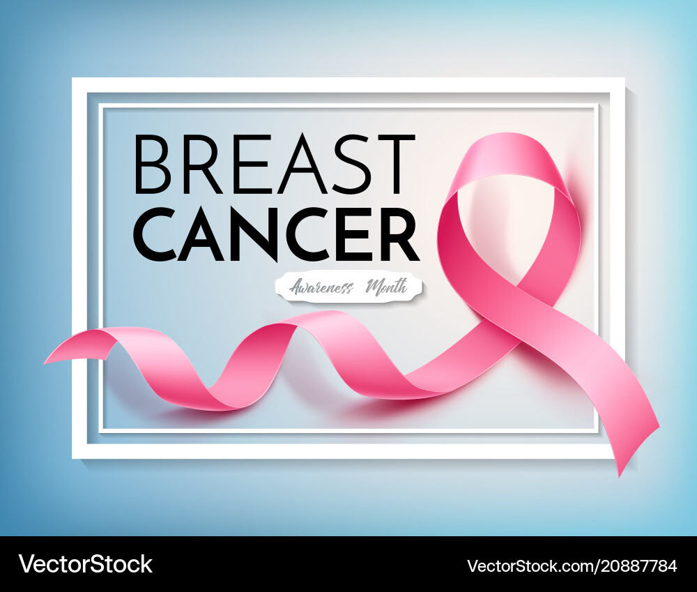 Breast cancer awareness poster pink ribbon Breast cancer awareness poster pink ribbon vector image