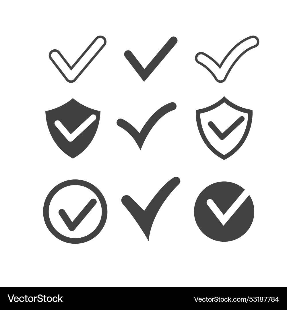 Check mark icon set element design template Check mark icon set element design template vector image