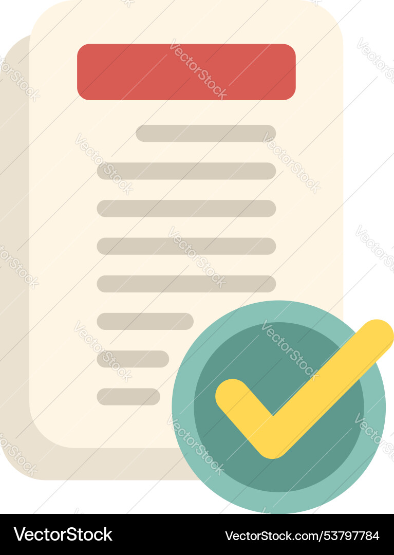 Document with checkmark icon representing Document with checkmark icon representing vector image