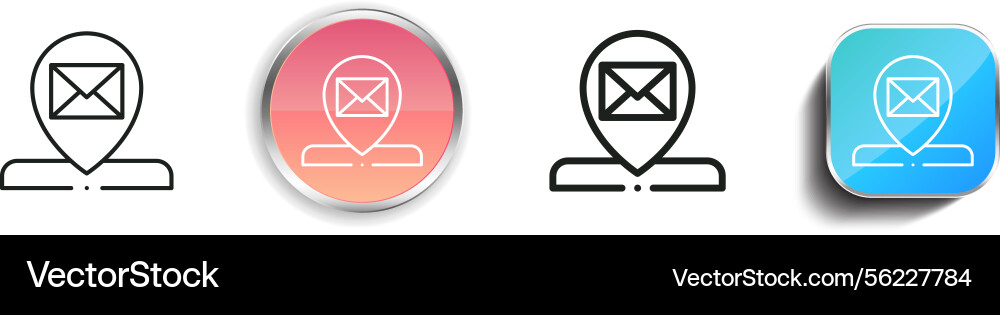 Mail icon thin linear regular and button style vector image