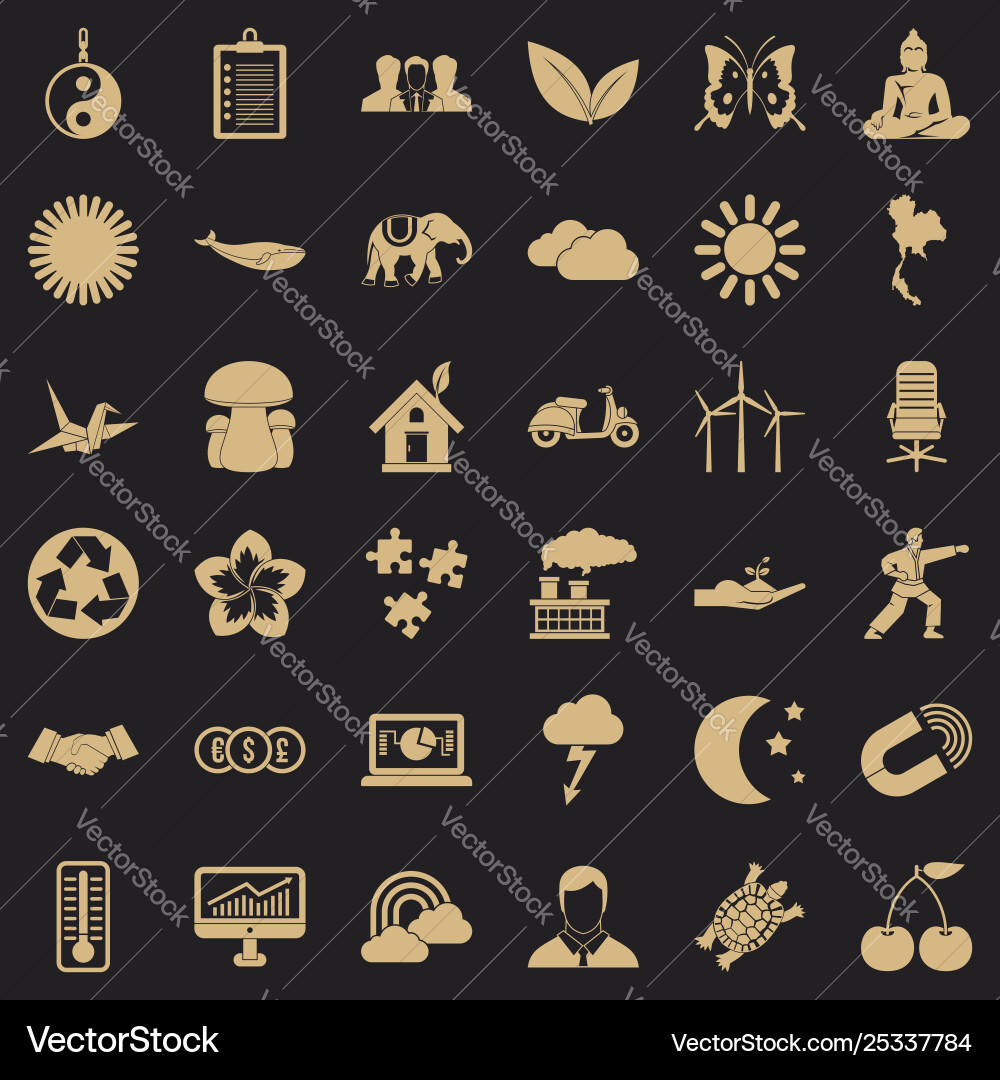 Moon icons set simple style Moon icons set simple style vector image