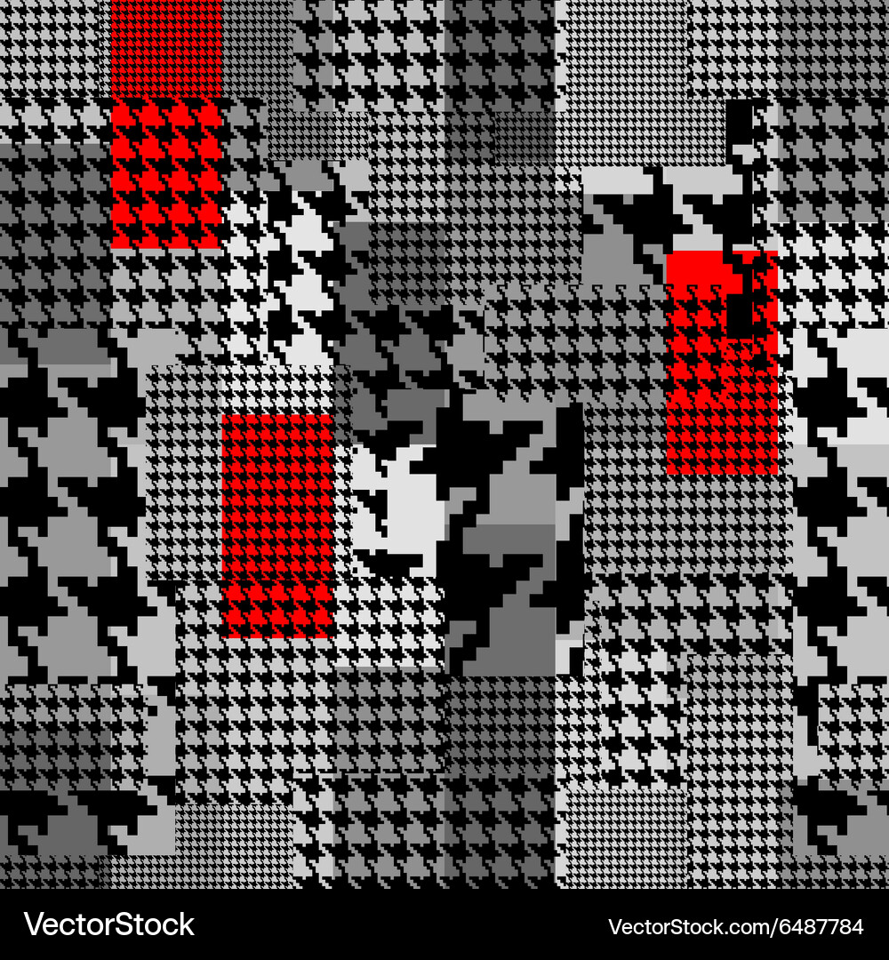 Patchwork of hounds-tooth Vector Image