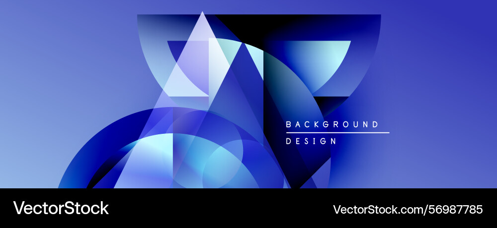 Abstract blue design features overlapping Vector Image