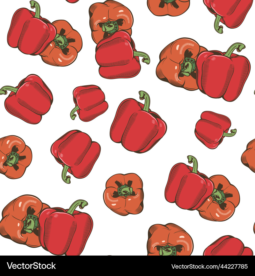 Colored seamless pattern with red pepper Colored seamless pattern with red pepper vector image