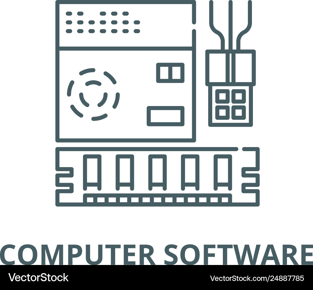 Computer software line icon Computer software line icon vector image