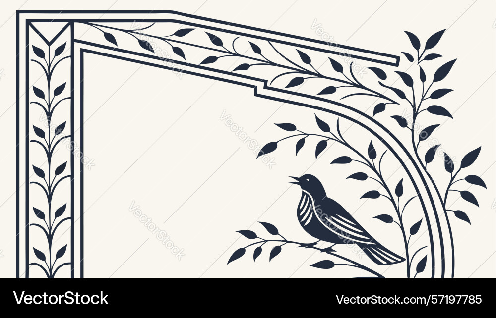 Flourishing vine branch border design element vector image